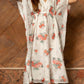 WHITE AND RED ORGANZA KAFTAN DRESS