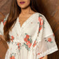 WHITE AND RED ORGANZA KAFTAN DRESS