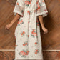 WHITE AND RED ORGANZA KAFTAN DRESS