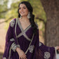 Premium Purple Readmade Alia Cut Gown with Dupatta Set