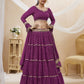Purple Georgette Leheriya Printed Lehenga With Lace Work
