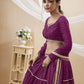 Purple Georgette Leheriya Printed Lehenga With Lace Work