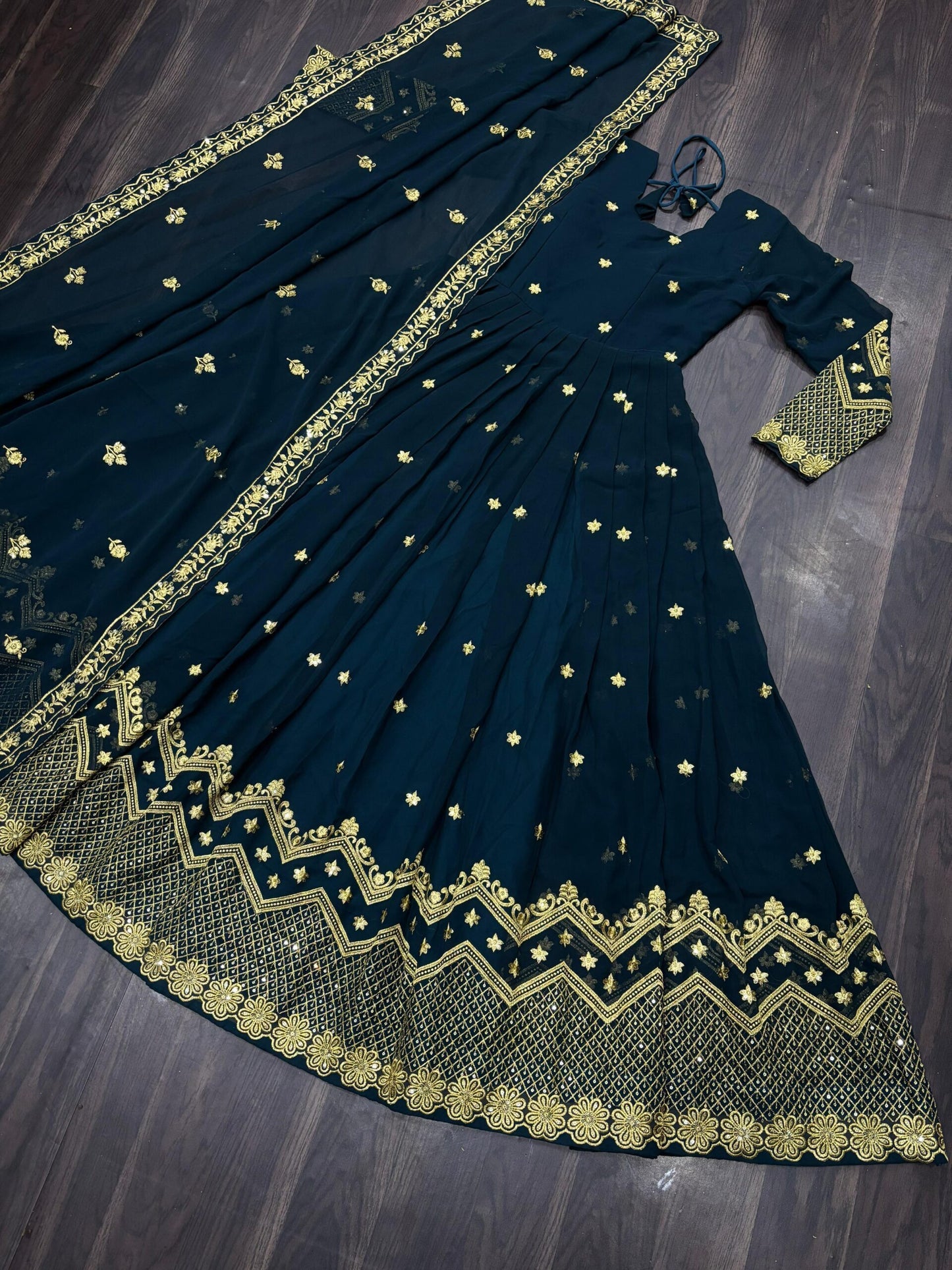 Premium Designer Readymade Teal Gown