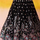 BLACK - Net Fabric Sequins Thread & Embroidery Semi-Stitched Lehenga & Unstitched Blouse With Dupatta