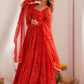 Marvelous Red Bandhani Printed Georgette Festival Wear Anarkali Suit