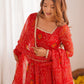 Marvelous Red Bandhani Printed Georgette Festival Wear Anarkali Suit