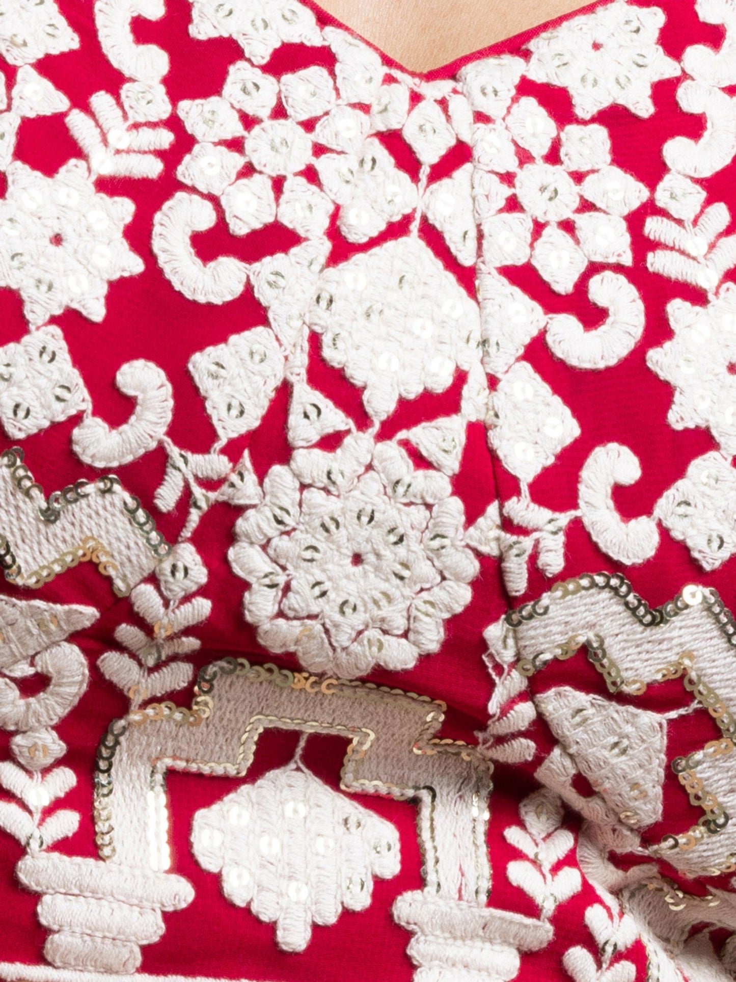Attractive Red Thread Work Georgette Sangeet Wear Lehenga Choli
