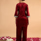 Women Ethnic Motifs Embroidered Kurta with Trousers