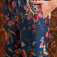 Women Blue Floral Blazer With Straight Pants