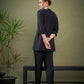 Women Black Yoke Embroidered Shirt With Palazzos