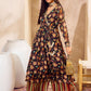 Alia Cut Floral Printed Angrakha Gotta Patti Anarkali Kurta with Palazzo