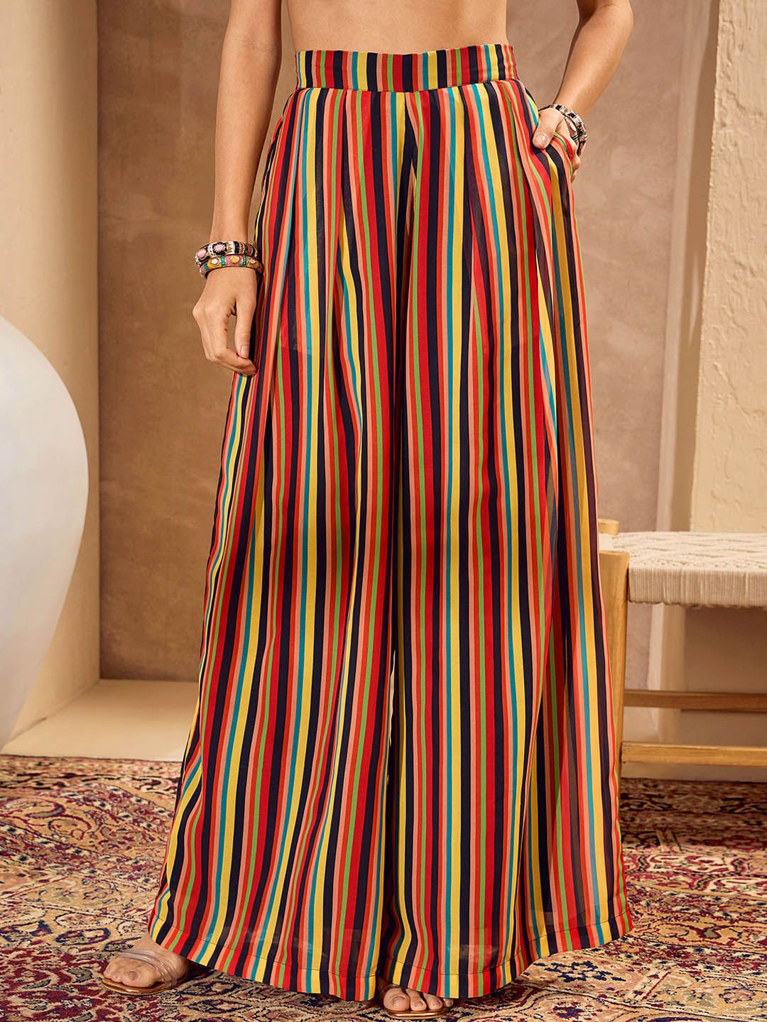 Alia Cut Floral Printed Angrakha Gotta Patti Anarkali Kurta with Palazzo