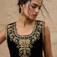 Embroidered Round Neck Top With Skirt Co-Ords Set