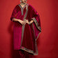 Embroidered Velvet Dupatta with Zari