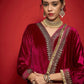 Embroidered Velvet Dupatta with Zari
