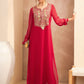Ethnic Motifs Embroidered Georgette Maxi Ethnic Dress