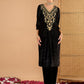 Ethnic Motifs Embroidered Round Neck Regular Zari Kurta With Palazzos