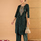 Ethnic Motifs Embroidered Round Neck Regular Zari Kurta with Palazzos