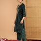 Ethnic Motifs Embroidered Round Neck Regular Zari Kurta with Palazzos