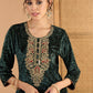 Ethnic Motifs Embroidered Round Neck Regular Zari Kurta with Palazzos