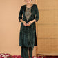 Ethnic Motifs Embroidered Round Neck Regular Zari Kurta with Palazzos