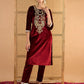 Ethnic Motifs Embroidered Straight Zari Work Kurta With Pencil Pants