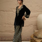 Ethnic Motifs Embroidered Thread Work Velvet Kurta With Patiala