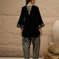 Ethnic Motifs Embroidered Thread Work Velvet Kurta With Patiala