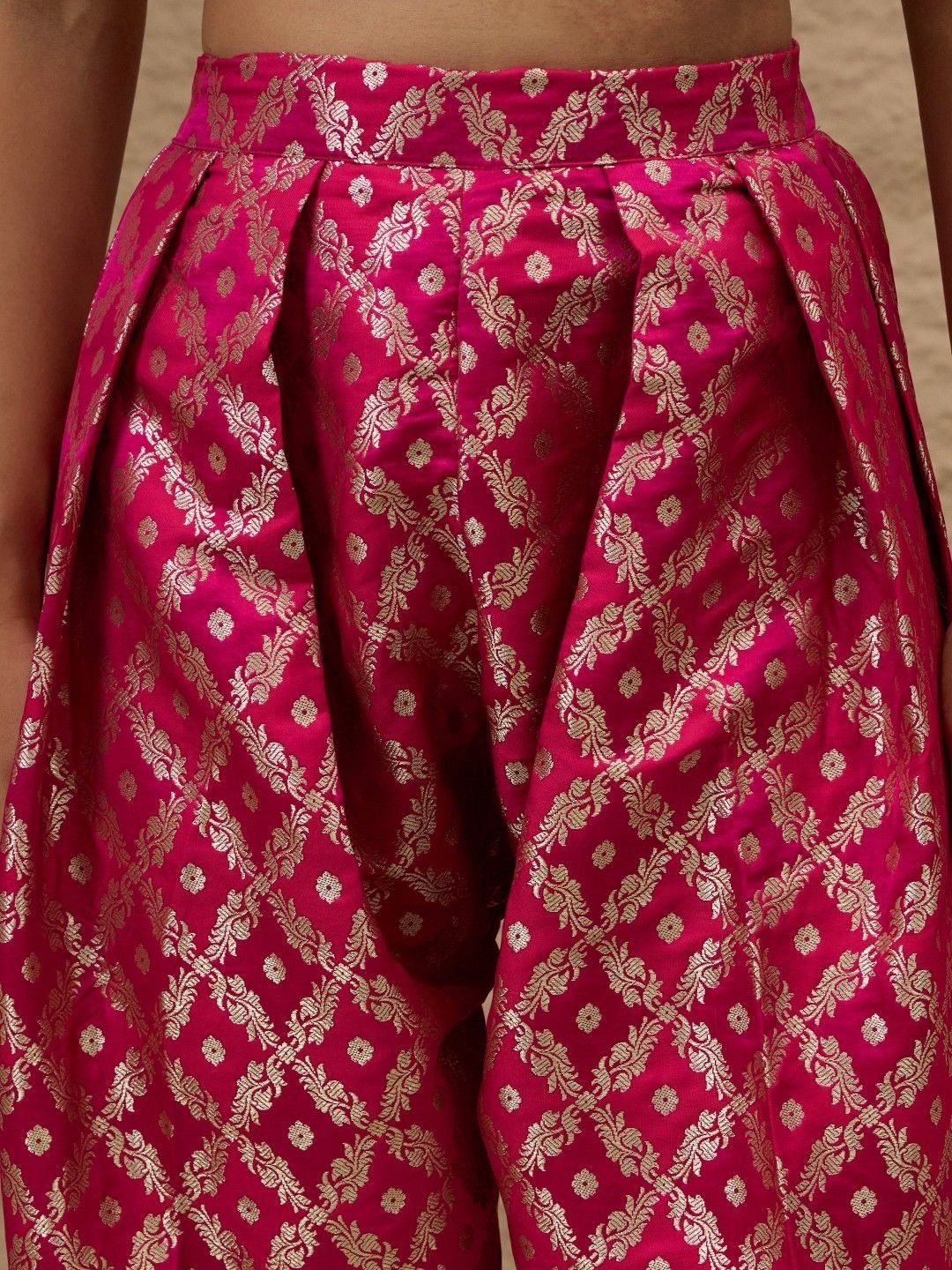 Ethnic Motifs Embroidered Thread Work Velvet Kurta With Trousers