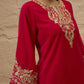 Ethnic Motifs Embroidered Thread Work Velvet Kurta With Trousers