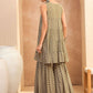 Ethnic Motifs Embroidered Tiered Kurti With Sharara