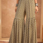 Ethnic Motifs Embroidered Tiered Kurti With Sharara