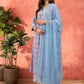Ethnic Motifs Printed Pleated Pure Cotton Kurta With Palazzos & Dupatta