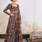 Ethnic Motifs Printed Square Neck Empire Sequinned Ikkat Anarkali Kurta