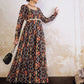 Ethnic Motifs Printed Square Neck Empire Sequinned Ikkat Anarkali Kurta