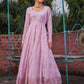 Floral Embellished Sweetheart Neck Empire Sequinned Anarkali Kurta