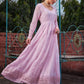 Floral Embellished Sweetheart Neck Empire Sequinned Anarkali Kurta