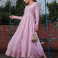 Floral Embellished Sweetheart Neck Empire Sequinned Anarkali Kurta