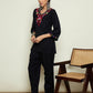 Floral Embroidered Regular Thread Work Woollen Kurta with Trousers