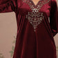 Floral Embroidered Round Neck Long Sleeves Regular Velvet Kurta