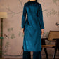 Floral Embroidered Round Neck Long Sleeves Regular Velvet Kurta