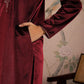 Floral Embroidered Round Neck Long Sleeves Regular Velvet Kurta