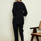 Floral Embroidered Round Neck Thread Work Woollen Kurta with Trousers