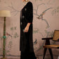 Floral Embroidered Round Neck Three-Quarter Sleeves Regular Velvet Kurta