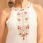 Floral Embroidered Sequinned Straight Kurti with Palazzo