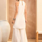 Floral Embroidered Sequinned Straight Kurti with Palazzo