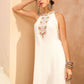 Floral Embroidered Sequinned Straight Kurti with Palazzo
