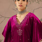 Floral Embroidered V-Neck Three-Quarter Sleeves Kaftan Velvet Kurta