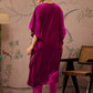 Floral Embroidered V-Neck Three-Quarter Sleeves Kaftan Velvet Kurta