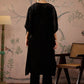 Floral Embroidered V-Neck Three-Quarter Sleeves Kaftan Velvet Kurta